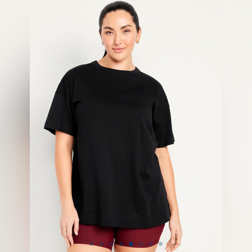 🆕 Old Navy Women's Oversized EveryWear Tunic T-Shirt Short Sleeve Black S 4-6 - Picture 4 of 16